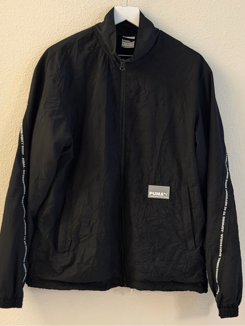 Puma Black Full-Zip Windbreaker Jacket Size M